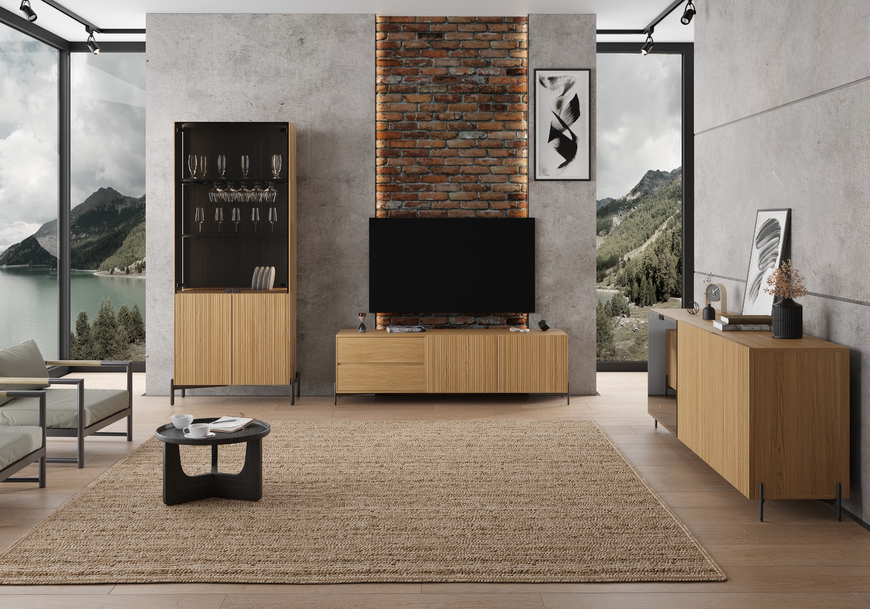 Salon w stylu loft