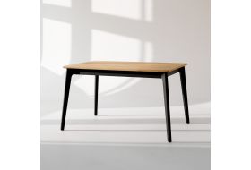 Dębowy Stół z czarnymi nogami rozkładany, Stół Narli