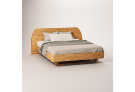 Łóżko Avanti, dębowe łóżko z drewnianym zagłówkiem