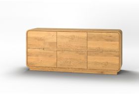 Komoda z 6 szufladami z drewnianymi frontami Modesta