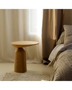 Stolik Bergen dębowy stolik nocny kawowy pomocniczy stolik boczny