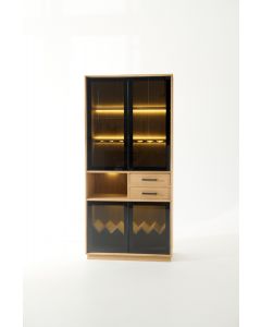 Witryna-bar Modesta z haczykami na kieliszki i półką na wino