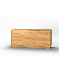 Komoda z 6 szufladami z drewnianymi frontami Modesta
