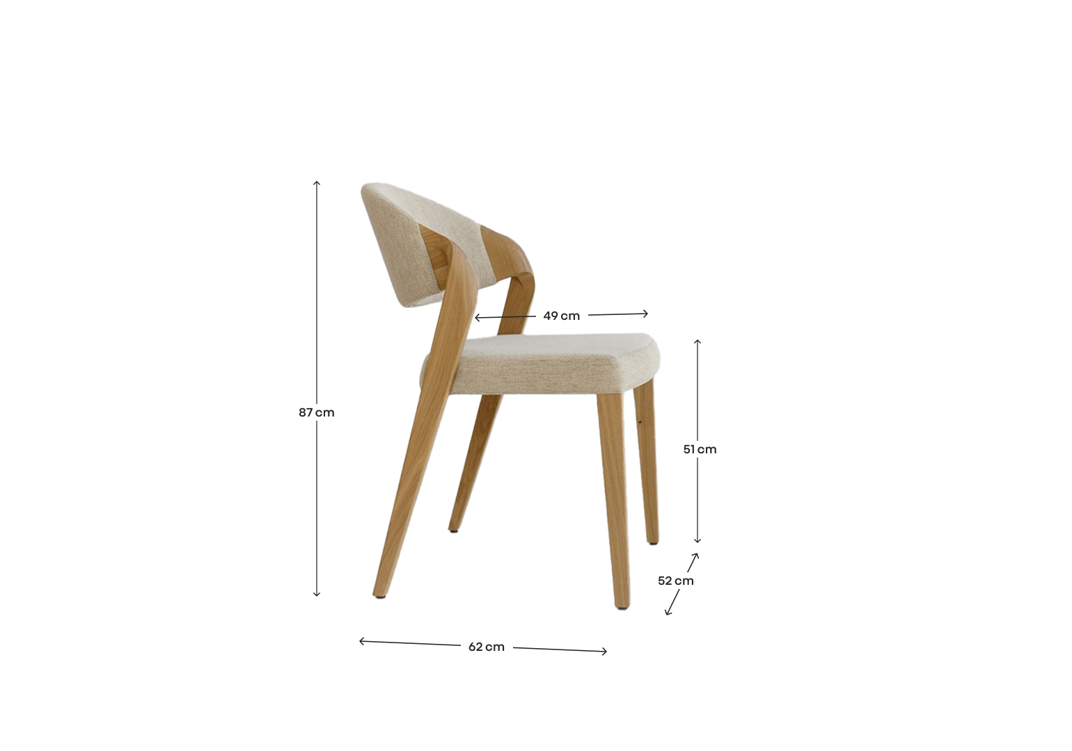 Krzesło Darts wymiary